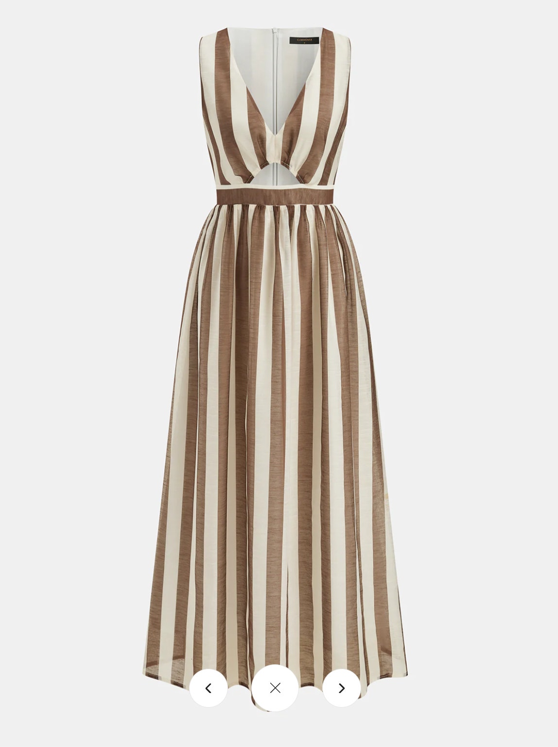 Nwt Commense Sleeveless V-Neck Striped Cut-Out Maxi Dress Sz Xl